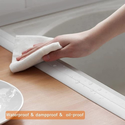 2 Rotoli Striscia Sigillante Bagno Autoadesiva Calafaggio Impermeabile Vasca da Bagno Nastro Sigillante - Foto 3 di 6