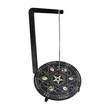 Witch Pendulum Board Wooden Dowsing Planchette Board 7" With Pendulum Crystal  