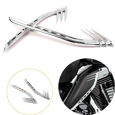 2x Mid-Frame Air Deflectors Accents Trims for Harley Road Glide CVO Ultra Chrome