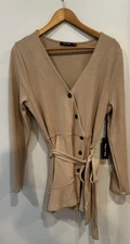 Doe & Rae Medium Shirt Jacket Brown Tan 