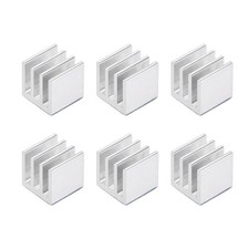 10x10x10mm Silver Tone Aluminum Heatsink Thermal Adhesive Pad 3D Printers 6Pcs