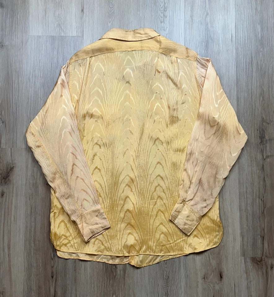 30s Vintage Miller Western Wear Shirt Men’s Medium Wood Grain Orange Silk RARE - Image 2 of 4