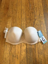 Vanity Fair Bra Womens 38D Rose Beige Inspired By You Strapless Smooth Back