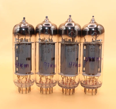 4X New 6P14P-EV 6BQ5 EL84M Nos Tested Matched Quad Soviet tubes Reflector - Image 1 of 4