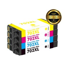 702XL T702XL Ink Cartridges for Epson 702 Workforce WF-3720 WF-3725 WF-3733 -4PK