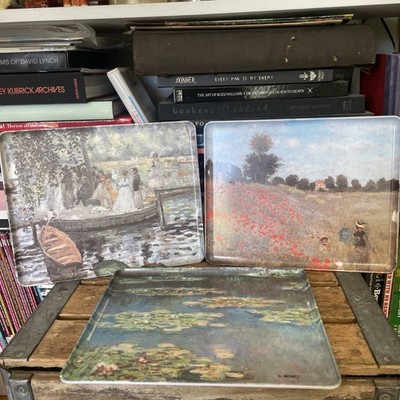 Vintage Labrazel Melamine Tray Lot Of 3 Italy Classic Artwork Monet Renoir 12X10