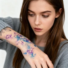 Colorful Mermaid Scales Temporary Tattoo Sticker Female Fresh· Waterproof A9O7