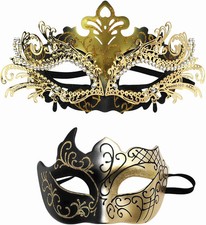 Couples Masquerade Mask Set for Men Women, Venetian Ball Party Masks, Costume Fa