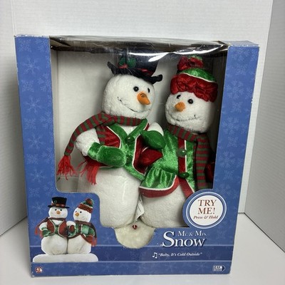 Gemmy Mr. & Mrs. Snow Singing ''Baby It's Cold Outside''  Animated  Snowmen In Box