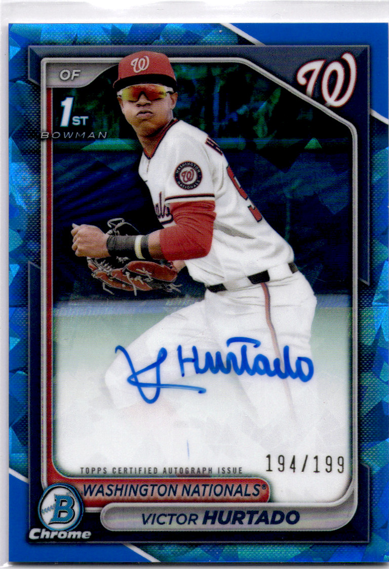 2024 Bowman Chrome Sapphire Victor Hurtado 1st Refractor Auto 194/199 Nationals