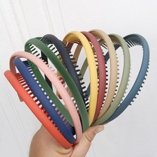 10 PCS Thin Hair Bands Teeth Plastic Headbands NonSlip Comb 10 Colors Short