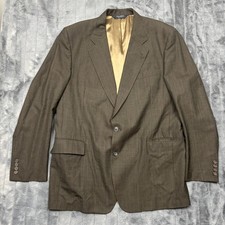 Jos A Bank Business Express Mens 46L Brown Plaid 100% Wool Blazer USA Made