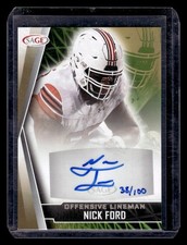 2022 SAGE #A-NF Nick Ford Autographs Gold #/100