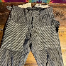Mens Antique Vintage French Work Wear Pants Patched Striped Shashiko Boro
