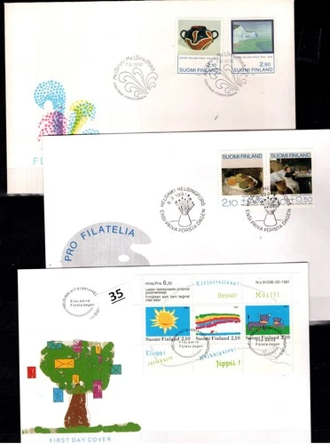 / FINLAND 1991 - 3 FDC - ART - PAINTING