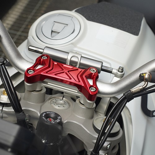 Red Aluminum Handlebar Riser Top Clamp Cover New For Ducati DesertX 2022-23 2024 - Picture 10 of 10