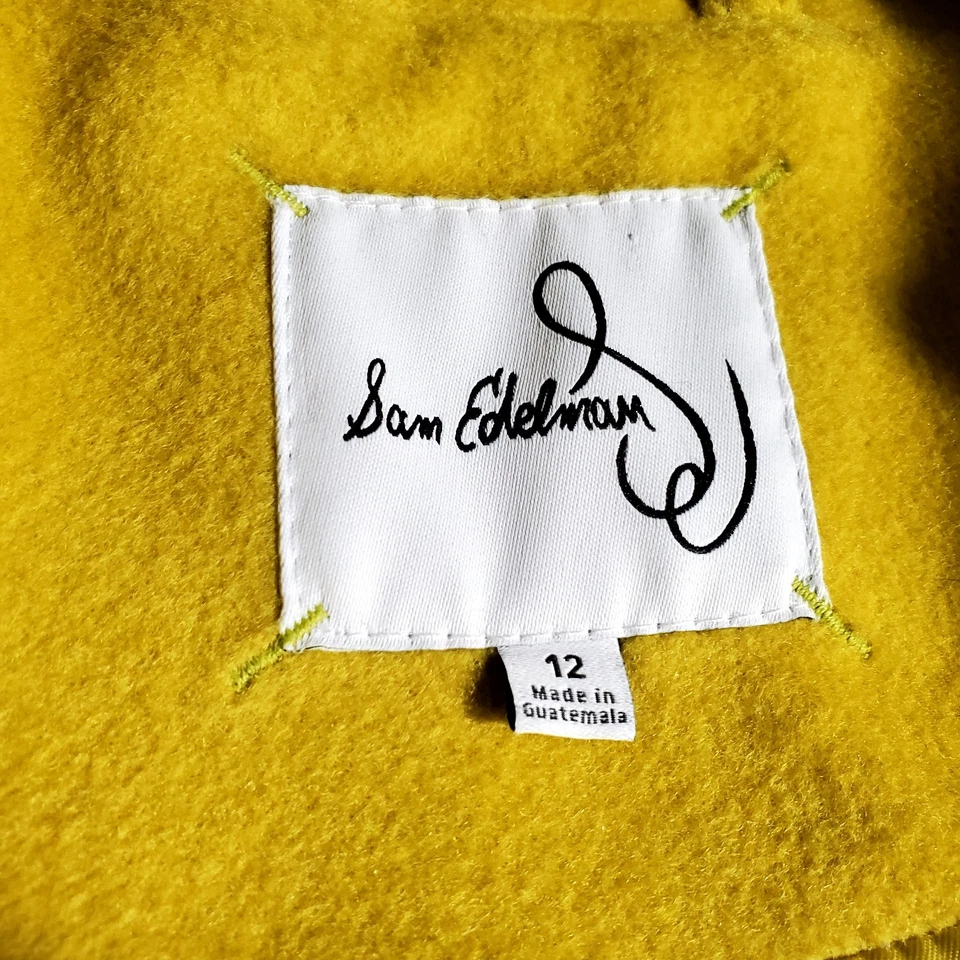 Женское однобортное пальто-ходунки Sam Edelman из шерстяной смеси размер 12 цитрусовый желтый - Изображение 4 из 4