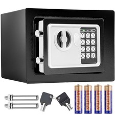 Elektronischer Safe Tresor mit Schlüssel inkl. Batterien Tresor schwarz B-Ware