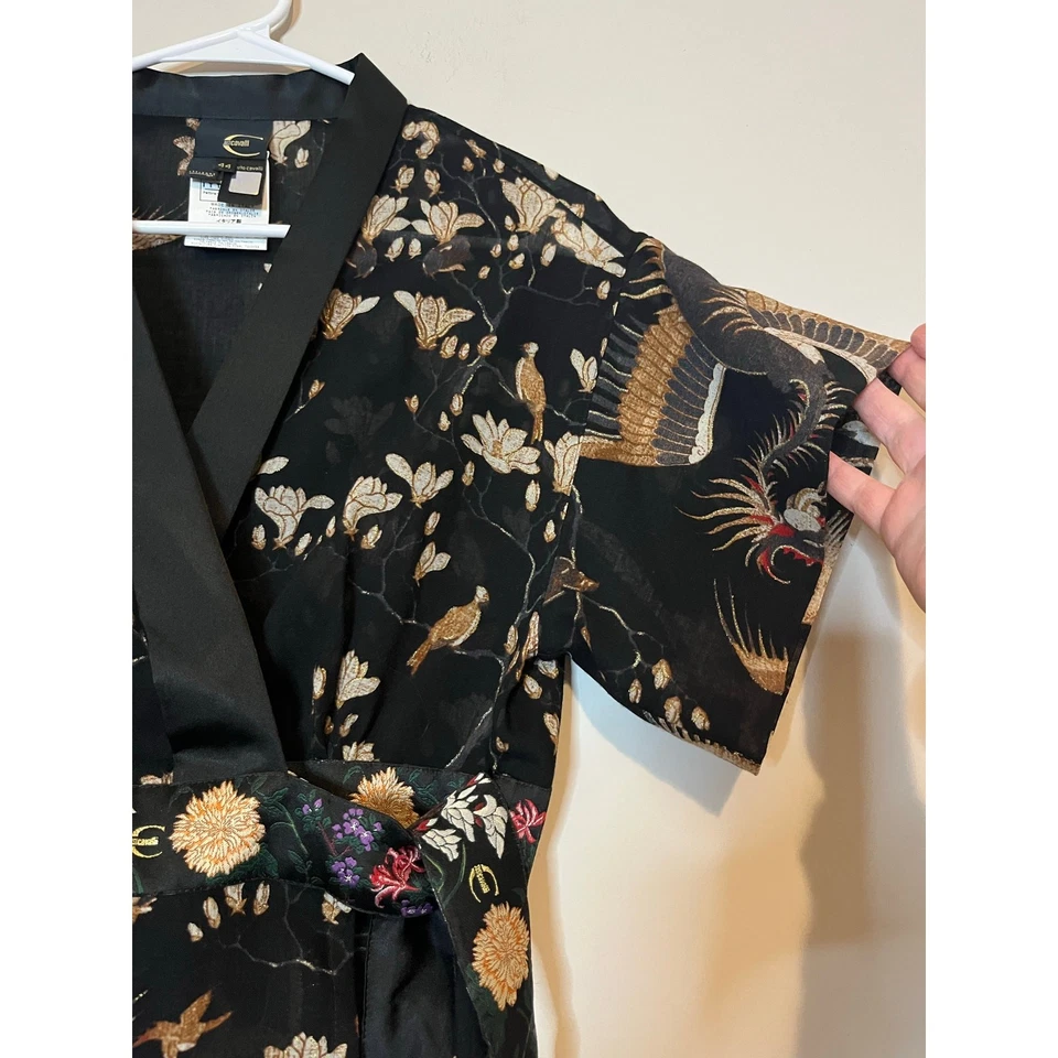 Blusa envolvente estilo kimono 100 % lana virgen Just Cavalli Robert Cavalli vintage Foto 2 de 4