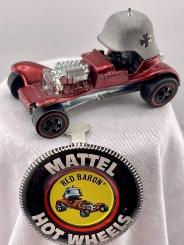 Hot Wheels Redline Car 1969 Red baron Copper Red With Button #05
