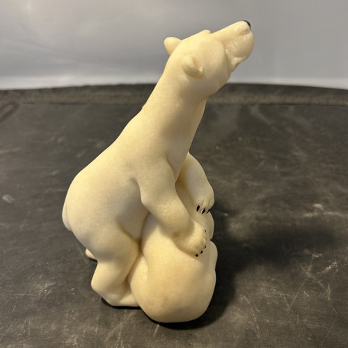 Second Nature POLAR BEAR Quarry Critters "Peter And Polly" 2000 Figurine - Picture 3 of 6