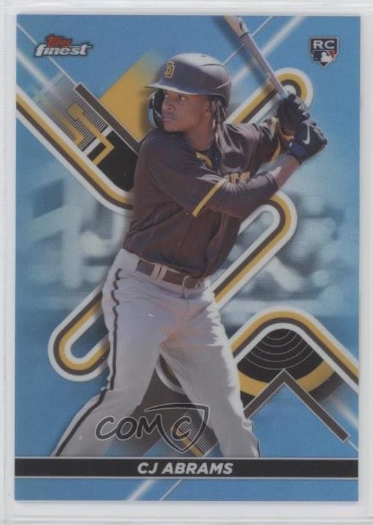 2022 Topps Finest Sky Blue Refractor 13/300 CJ Abrams #39 Rookie RC 0m4x