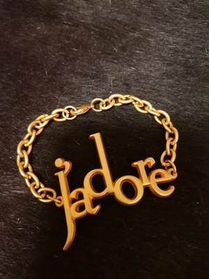 Christian DIOR zartes Jadore Vintage Armband Bracelet GOLD umgoldet Anhänger RAR