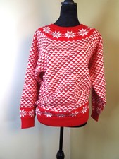 Vintage Compositions Women  s SZ M Wool Blend Nordic Snowflake Pull Over Sweater