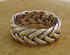 WIDE .925 STERLING SILVER WOVEN BRAID BAND RING size 7 style r2095
