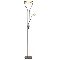 LED Stehlampe Deckenfluter Wohnzimmerlampe Dimmbar Braun Metall Glas H 194 Cm