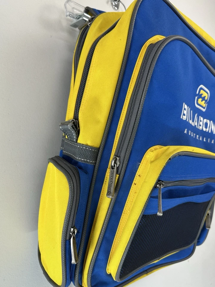 Mochila Billabong Vintage Bolso Grande Aislado Años 90 Ropa de Surf Azul y Amarillo De Colección Foto 3 de 4