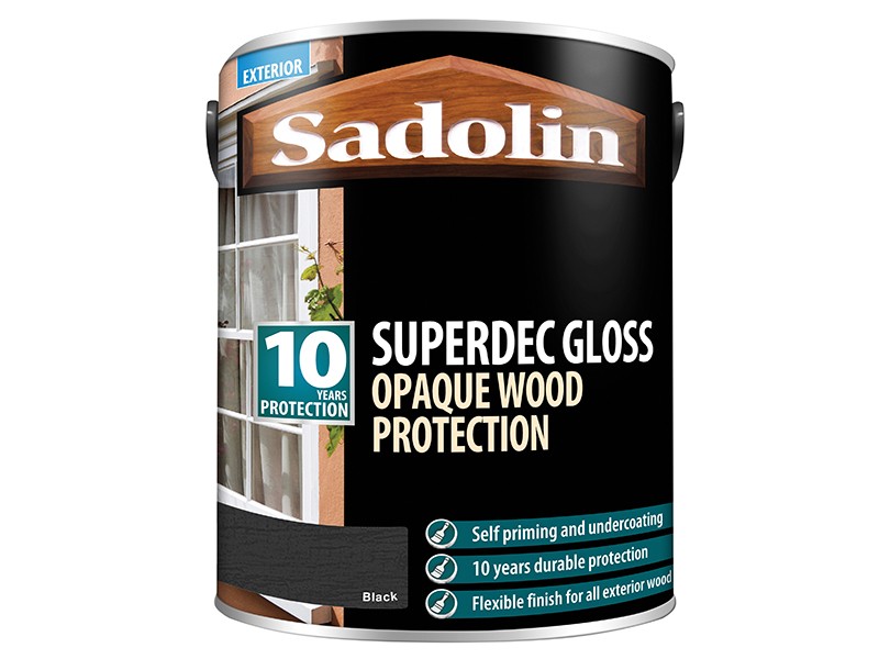 Sadolin 5028855 Superdec Opaque Wood Protection Black Gloss 5 litre - Image 4
