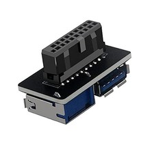 Dual USB 3.0 A Female to Motherboard 20/19 Pin Header Slot Adapter PCBA Flat