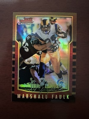 Sharp Rare SP 2000 Bowman Chrome Marshall Faulk Refractor Card # 106 HOF