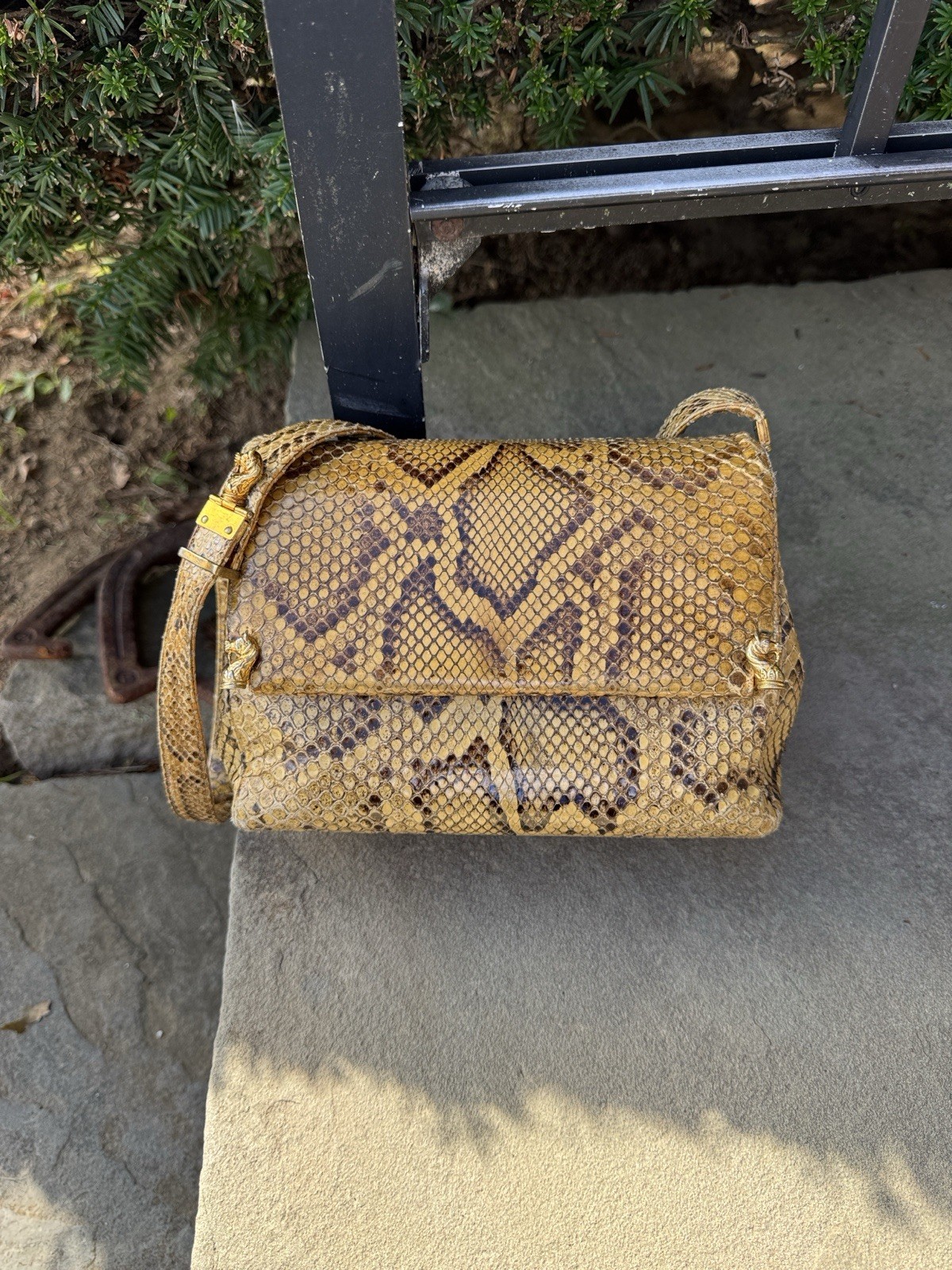 JUDITH LEIBER FOR BONWIT TELLER PYTHON SNAKESKIN … - image 1