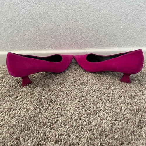 Sarto Diva Low Heel Pump Kitten Heels Pink Suede Dress Shoes Women's 5.5M NWOT - Picture 9 of 13