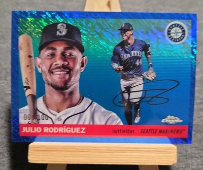 2025 Topps Chrome Platinum Julio Rodriguez Blue Lava Refractor 61/100- Mariners 