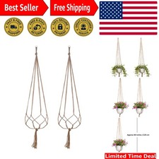 Sturdy Hanging Macrame Plant Hangers, 48-Inch, Ideal for Indoor/Outdoor Use