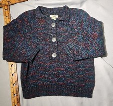 Vintage TOI Sweater Womens Large Black Button Ragg Fleck Shoulder Pad Preppy 80s