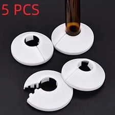 Pack of 5 12-40mm White Plastic Radiator Pipe Covers Split Pipe Collars
