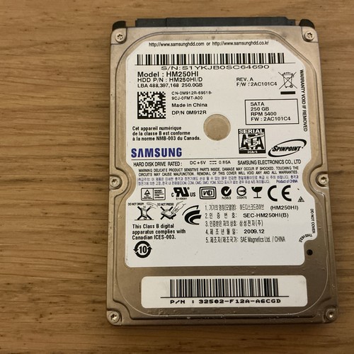 Samsung 250GB 2,5" SATA Festplatte HDD HM250HI