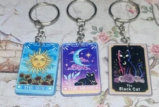 Tarot Card Keychain Witchy Goth Halloween Keychain