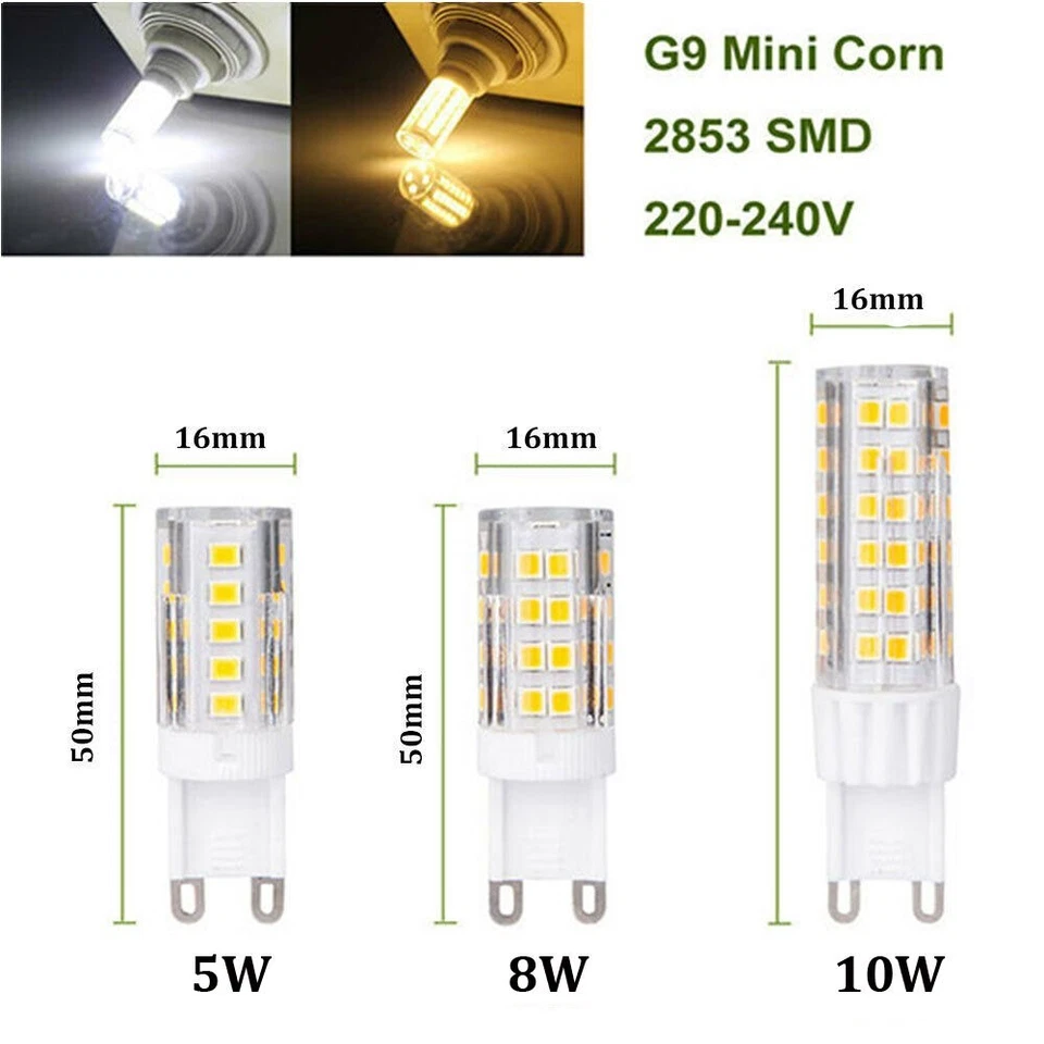 G9 E14 E27 B22 LED Corn Light Bulb 5W 8W 10W 15W 5730 SMD 240V White Lamp - Image 3 of 4