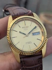 Seiko 5 Automatic Fluted Bezel 7009-3111 Gold Plated Vintage Men's Watch