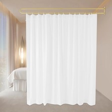 White Room Divider Partitions Curtains W/ Curtain Screen Wall Privacy Divider