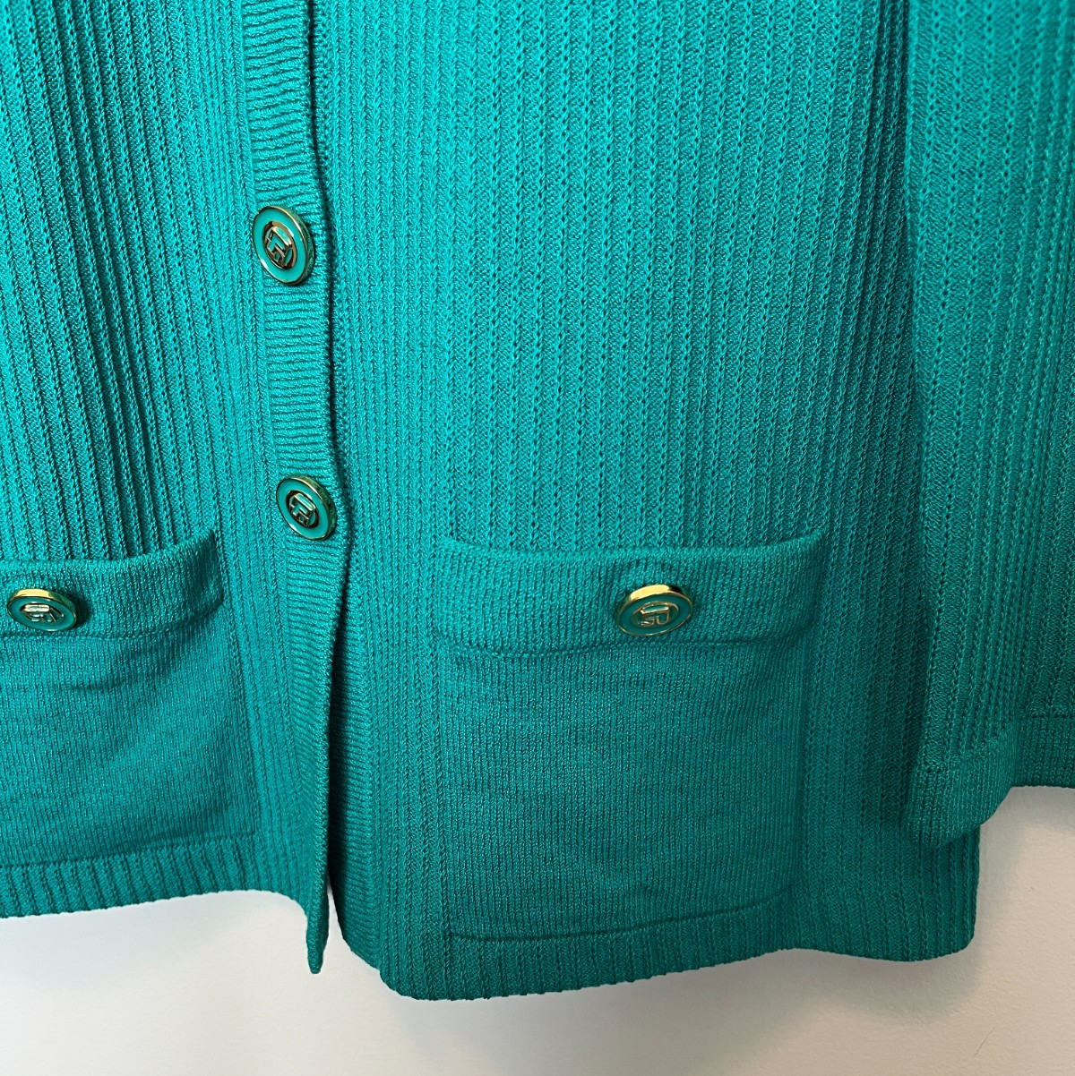 St John Collection Teal Button Front Cardigan, Sz… - image 4