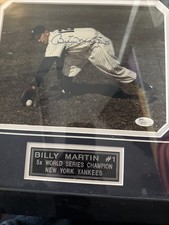 Autographed Billy Martin Framed Photo JSA 