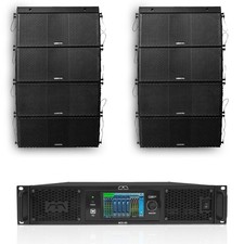 Sound Town Line Array Set 8x Dual 10  Speakers 2 Frames M20.4D Amp ZS-210X8M204