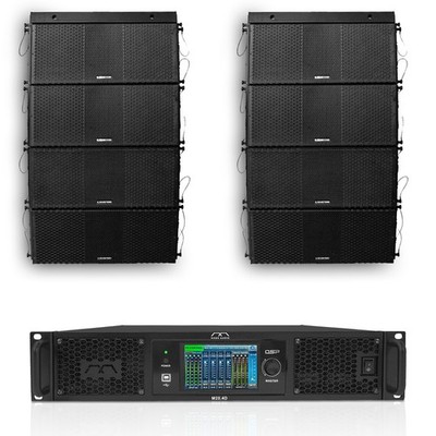 Sound Town Line Array Set 8x Dual 10  Speakers 2 Frames M20.4D Amp ZS-210X8M204
