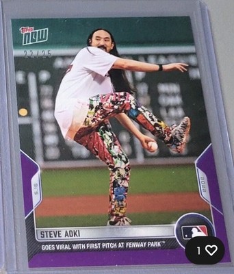 2022 Topps Now #191 Steve Aoki Viral 1st Pitch @ Fenway Purple parallel #22/25
